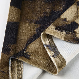 Print velvet backless contrast cami maxi dress