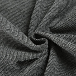 Long sleeve round neck ribbed abstract top