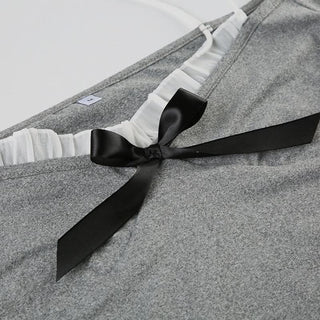 Ruffle bowknot long sleeve spaghetti strap top