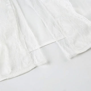 Self tie lace hem satin deep V neck cami top