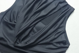 Sleeveless hollow out ruched slit cut out maxi dress