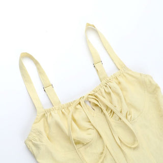 Self tie smocked cami mini dress