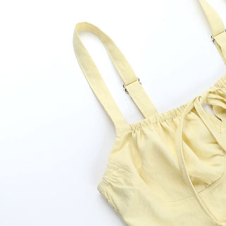 Self tie smocked cami mini dress