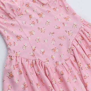 Sweetheart neck ruffle flower print cami mini dress