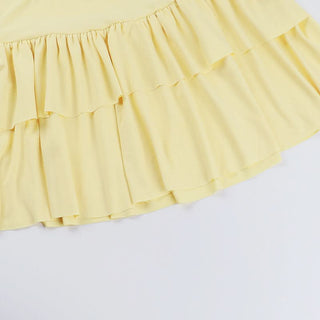 Ruched ruffle cami mini skirt set