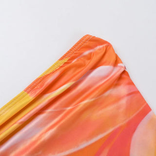 Flower print contrast tube top