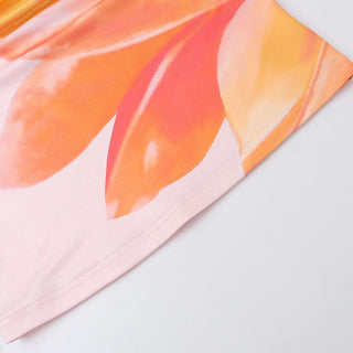 Flower print contrast tube top