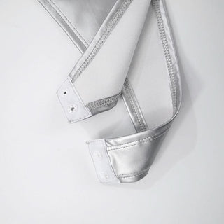 Metallic square neck backless bodysuit