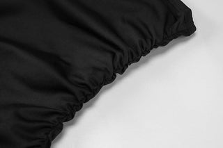 Irregular solid ruffle tube midi dress