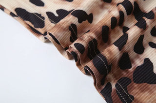 U neck leopard print cami mini dress