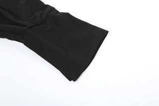 Turnover collar long sleeve button knotted mini dress