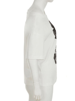 Short sleeve off shoulder print top