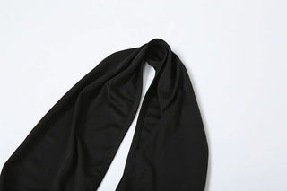 Halter snake applique backless self tie maxi dress