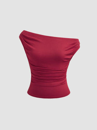 Off-shoulder Ruched Top