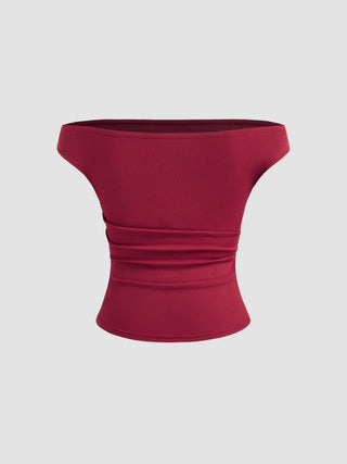 Off-shoulder Ruched Top