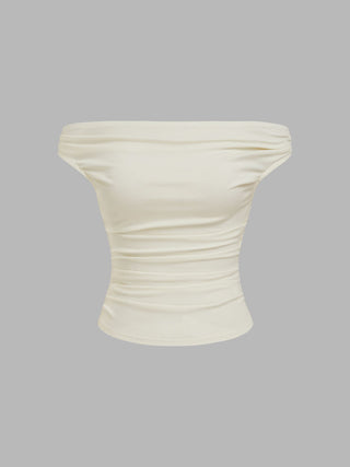 Off-shoulder Ruched Top