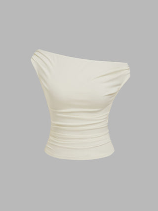 Off-shoulder Ruched Top