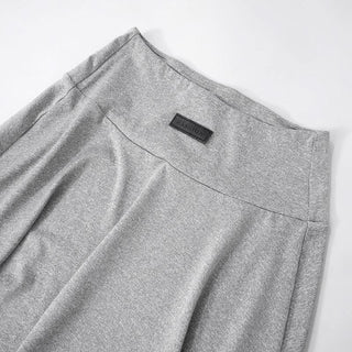 Crewneck short sleeve ruffle contrast midi skirt set