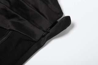 Ruched zip-up mesh corset irregular tube mini dress