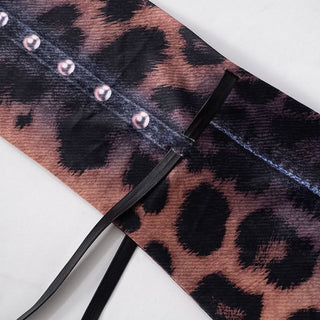 Long sleeve leopard print crewneck mini dress