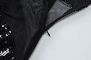 U neck glitter mesh cami maxi dress