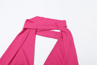 V neck halter backless solid top