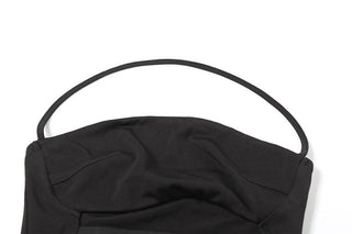 Halter hollow out solid cut out top