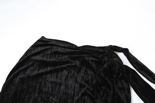 Halter hollow out high slit maxi skirt set