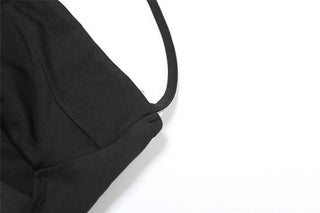 Halter hollow out solid cut out top