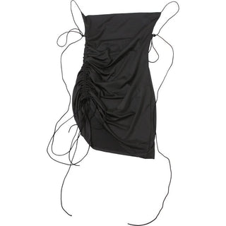 Drawstring cowl neck cami mini dress