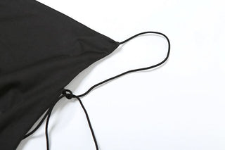 Drawstring cowl neck cami mini dress