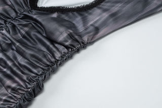 Hollow out ruffle ruched cami cut out mini dress