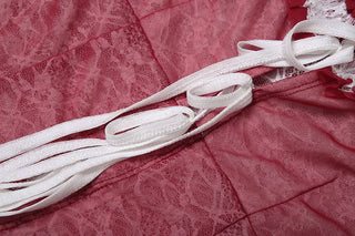 Halter ruffle mesh lace hem top