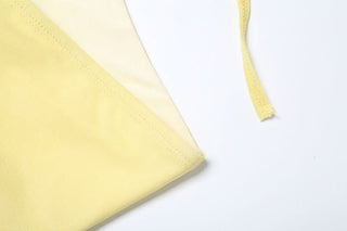 Halter mesh flower applique hollow out ruffle cut out top