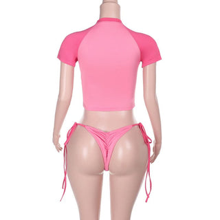 Short sleeve print beaded self tie short pant set