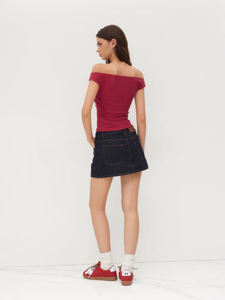 Off-shoulder Ruched Top