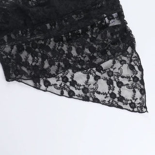 Irregular lace see through solid tube top