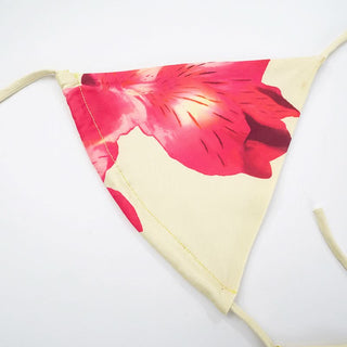 Halter self tie v neck print 3 piece maxi skirt set