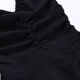 Ruched v neck irregular backless cami mini dress