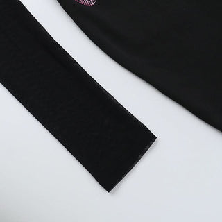 Long sleeve high neck beaded mesh slit midi dress