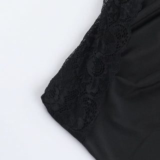 Irregular one shoulder lace solid top