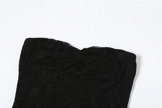 Sweetheart neck mesh ruffle mini dress