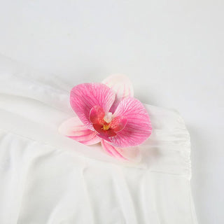 Flower applique mesh ruffle mini skirt