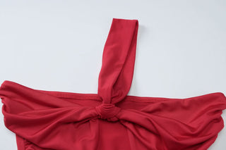 Halter hollow out ruched backless cut out top