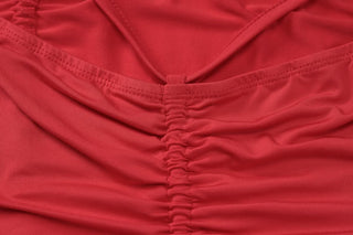 Square neck ruched solid cami top