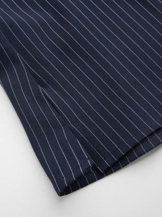 Woven Collar Stripe Short Sleeve Shirt For School