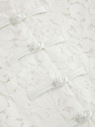 Lace Mandarin Collar Guipure Split Tank Top