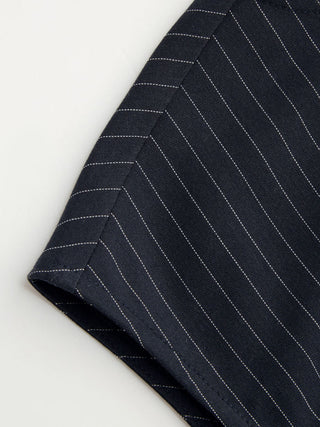 Woven Boat Neck Stripe Knotted Oversized Top For Work