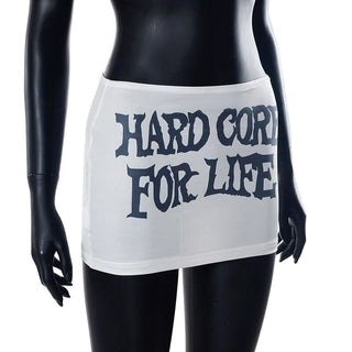 Sheer mesh letter pattern contrast mini skirt