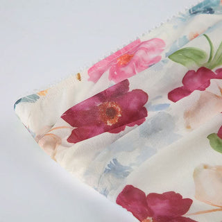 Ruched flower print backless tube top